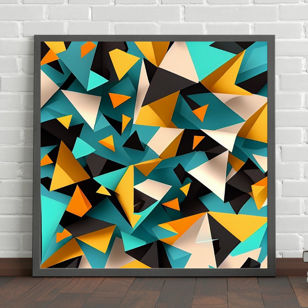 Abstract Geometric Triangles, Abstract Print Pattern, Abstract Background, Summer Color, Abstract Print Pattern, Instant Download, Printable