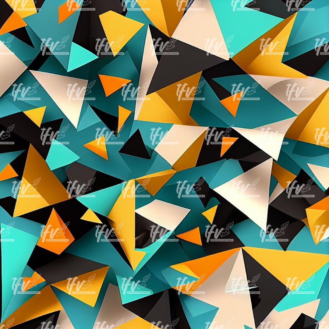 Abstract Geometric Triangles, Abstract Print Pattern, Abstract Background, Summer Color, Abstract Print Pattern, Instant Download, Printable
