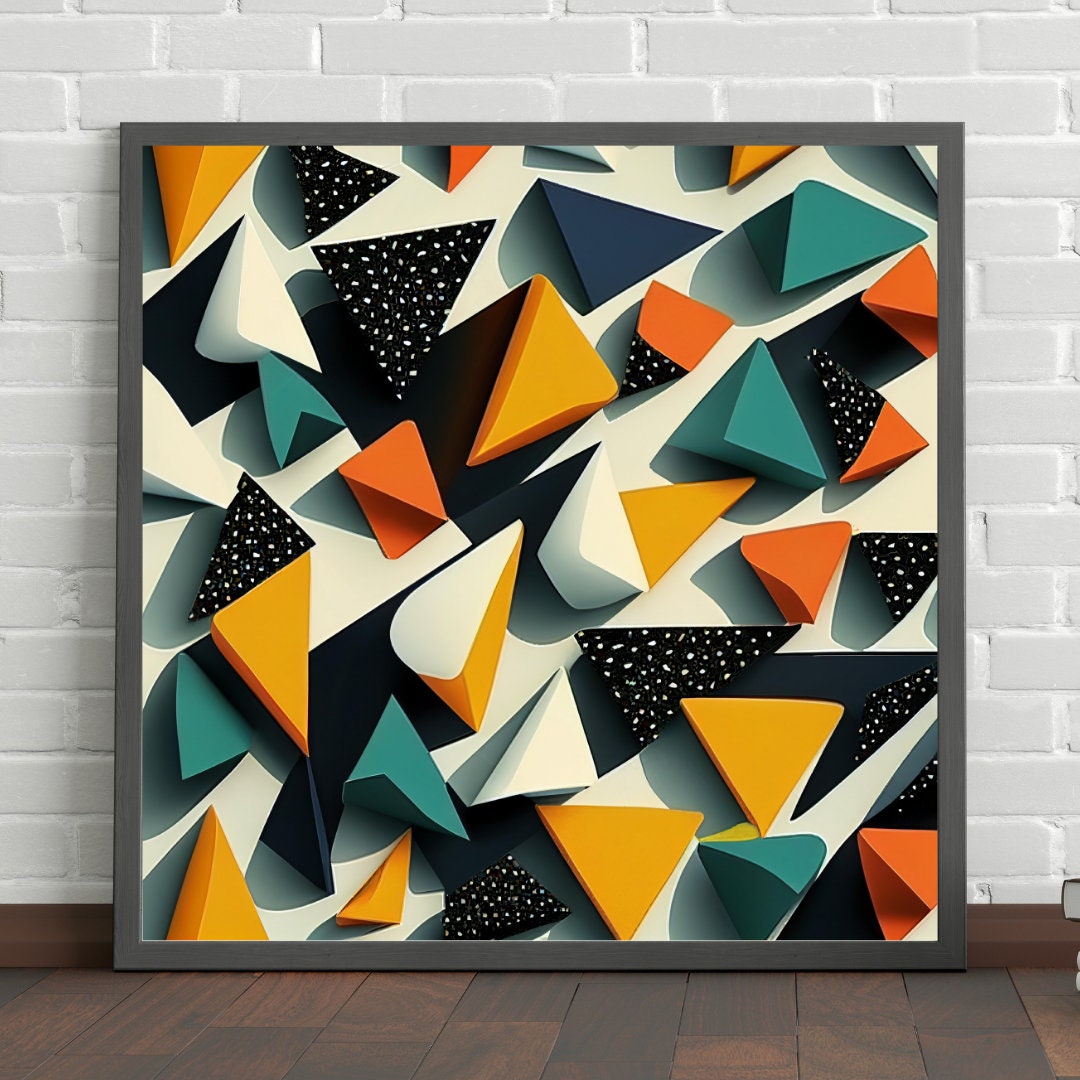 Abstract Geometric Triangle, Abstract Print Pattern, Abstract Background, Summer Color, Abstract Print Pattern, Instant Download, Printable