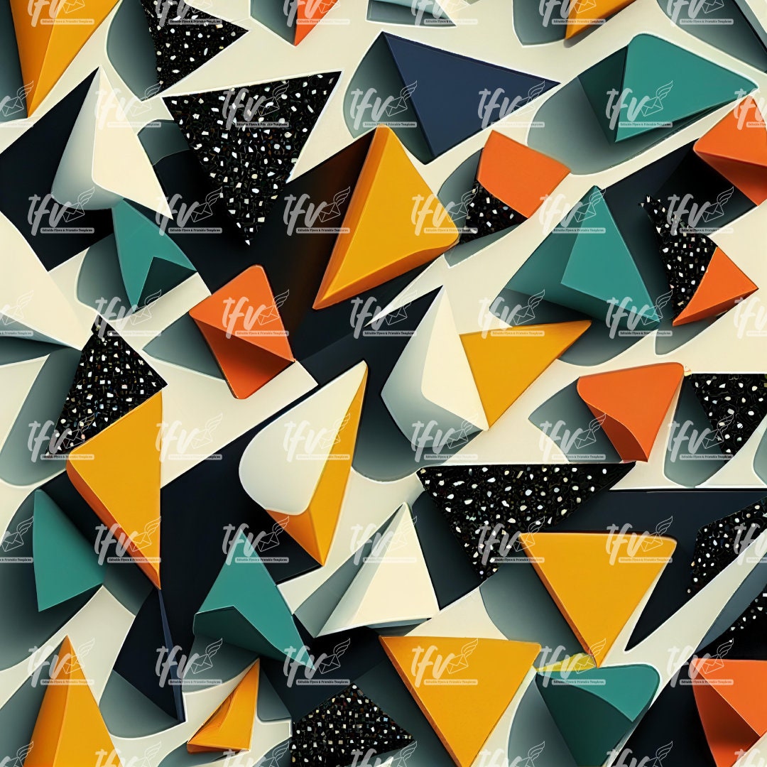Abstract Geometric Triangle, Abstract Print Pattern, Abstract Background, Summer Color, Abstract Print Pattern, Instant Download, Printable
