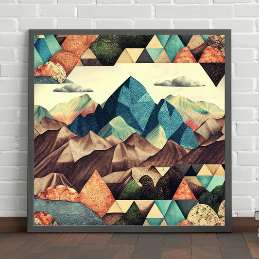Mountain Art, Colorful Mountain, Vintage Mountain, Mountain Quilt, Mountain Design, Mountain, Lodge, Lodging, Instant Download, Digital Art