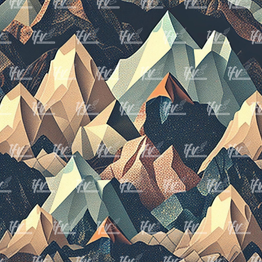 Geo Mountains, Digital Art, Instant Download, Mountains Background, Mountain Art, Lodging Art, Geometric Art, Print Pattern, Abstract Art