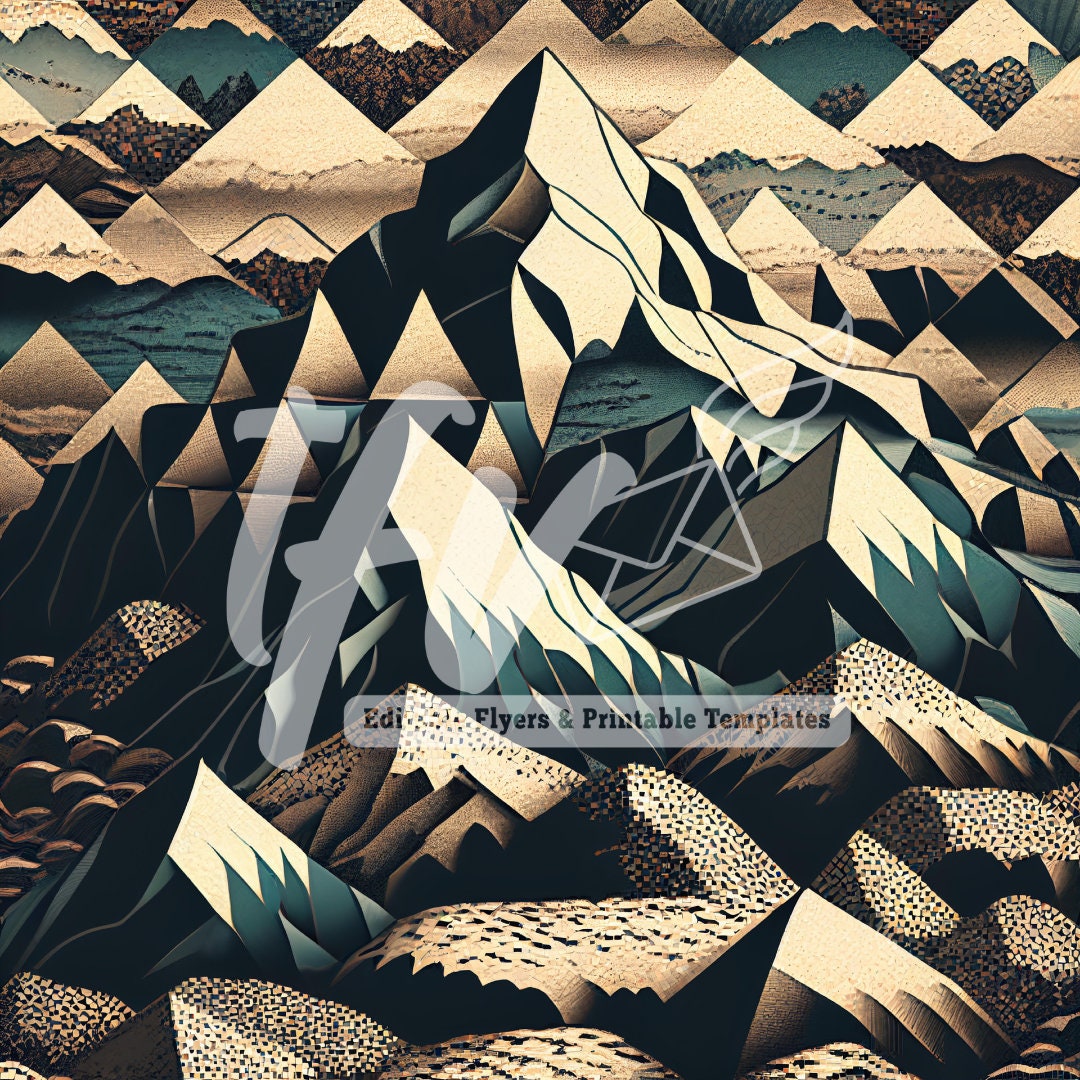 Montessori Art, Mountain Art, Montessori Mountains Background, Digital Art, Instant Download, Lodging, Art for Lodge, Geometric Art, Png
