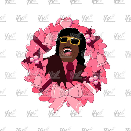 Pinky Friday Svg, Pinky SVG, Pink Christmas Svg, Pinky From Friday After Next, Friday After Next, Pink Wreath, Ribbon Svg, Black Christmas
