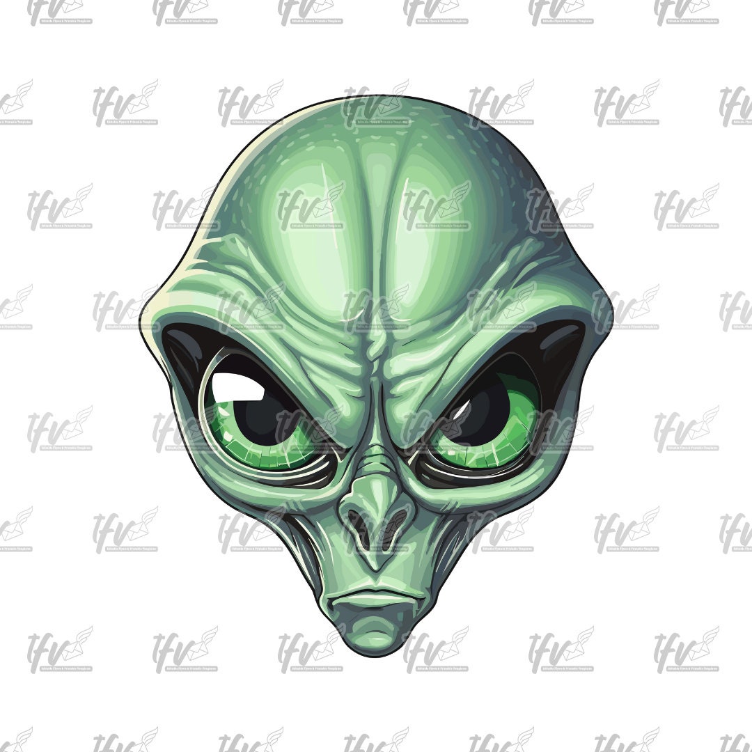 Alien Png, Space Alien Png, Outer Space Cartoon, Alien Head, Png, Sublimation, Cut File, Illustration, Animation Png, Clipart, Digital Art