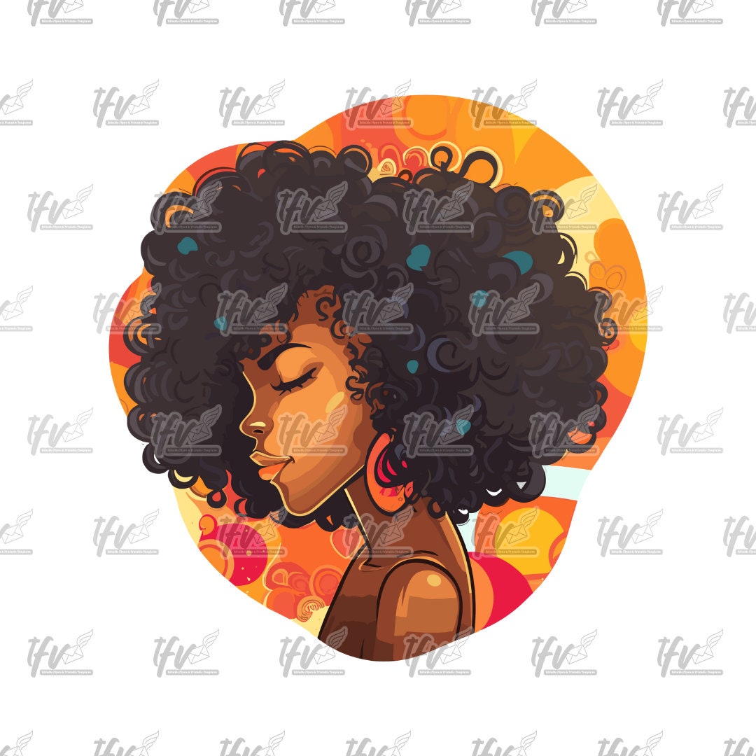 Black Girl Png, Cute Girl Png, African American, Curly Hair Png, Png, Sublimation, Cut File, Illustration, Melanin Png, Clipart, Digital Art