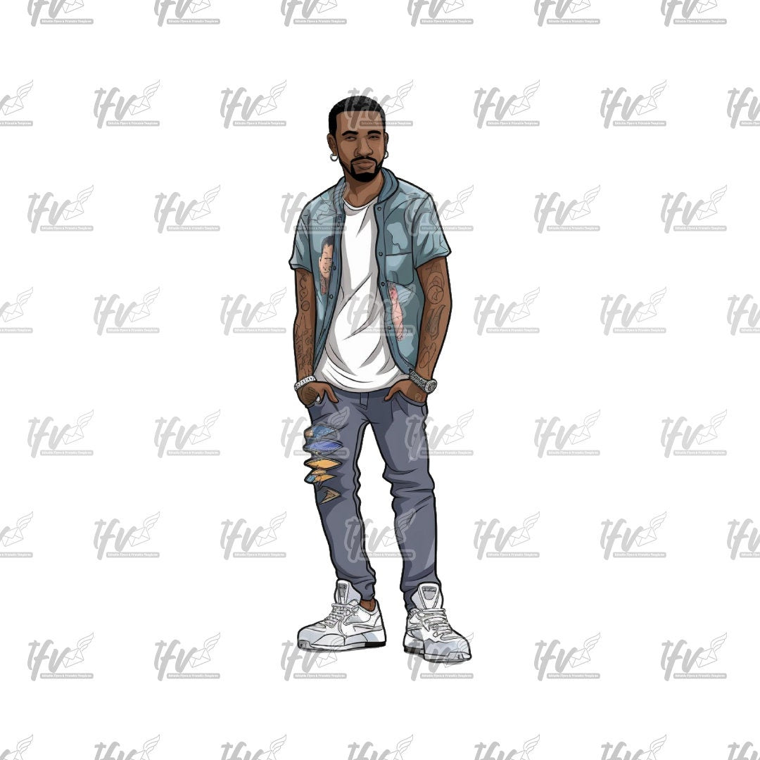 Cool Png, Hip Hop Png, Black Guy Png, Black Male Model, Png, Sublimation, Cut File, Illustration, Designer Model Png, Clipart, Digital Art