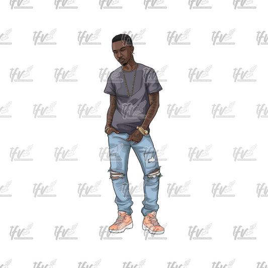 Black Model Clipart, Hip Hop Png, Black Man Art, Rap Artist, Png, Sublimation, Cut File, Illustration, Animation Png, Clipart, Digital Art