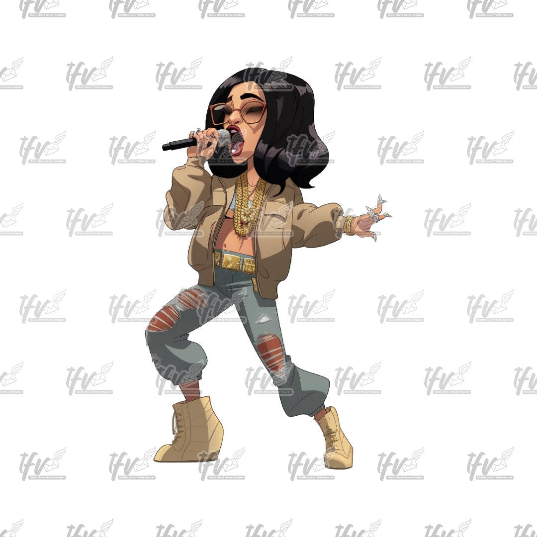 Twerk Dance Cartoon Clip Art (PNG File)