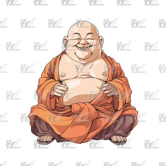 Happy Buddha Clip Art, Spirit Png, Buddha Illustration, Happy Buddha, Buddha, Buddha Sublimation, Sublimation, PNG, Spiritual Png, Cartoon