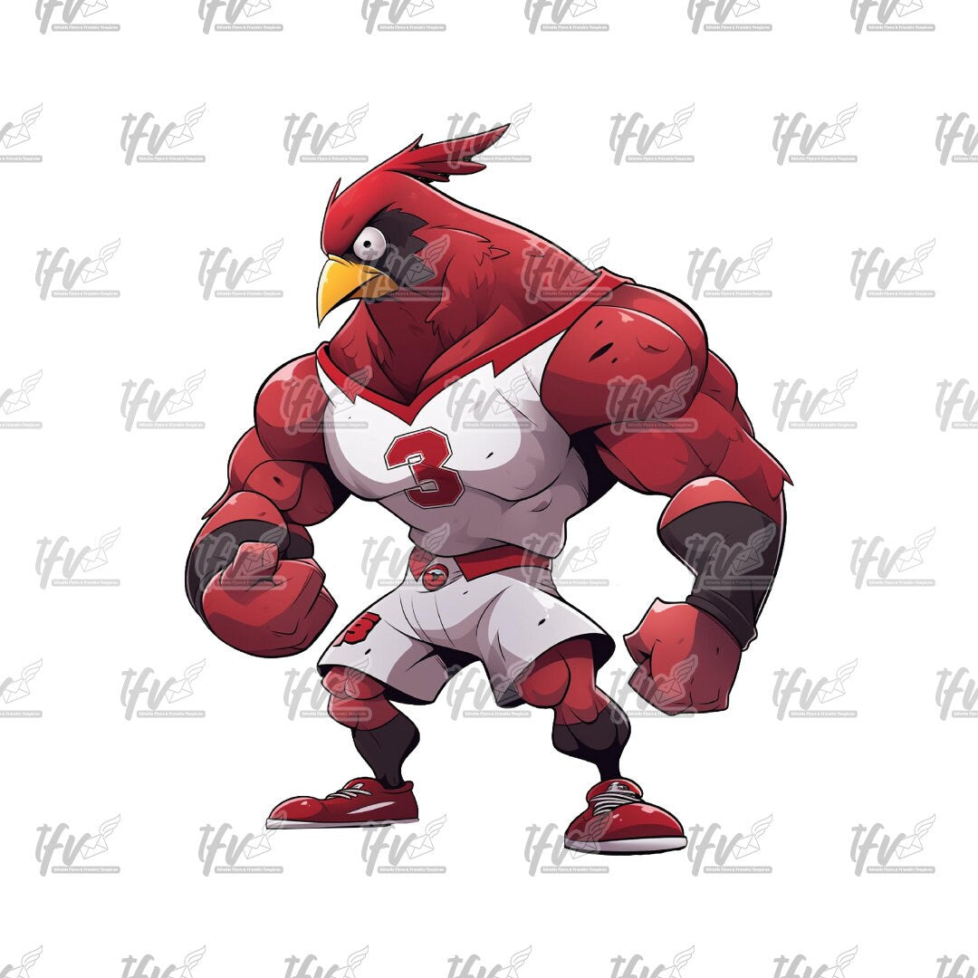 Cardinal Wearing Basketball Jersey Clip Art