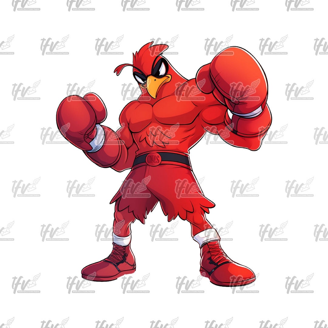 Cardinal Boxer, Boxing Bird Clip Art