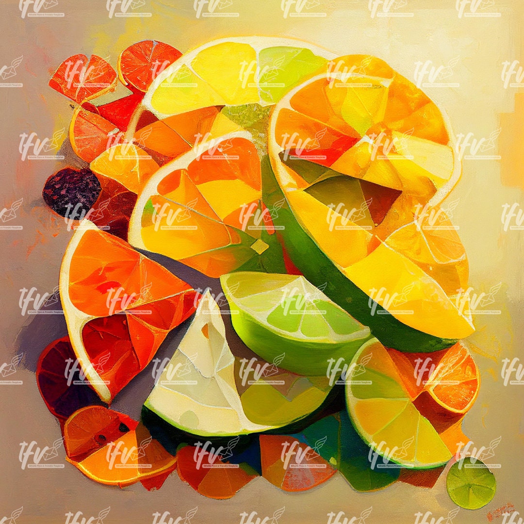 Fruit Watercolor Painting, Digital Print, Abstract Painting, Fruit Painting, Food Art Design, Fresh Produce, Instant Download, Printable Art
