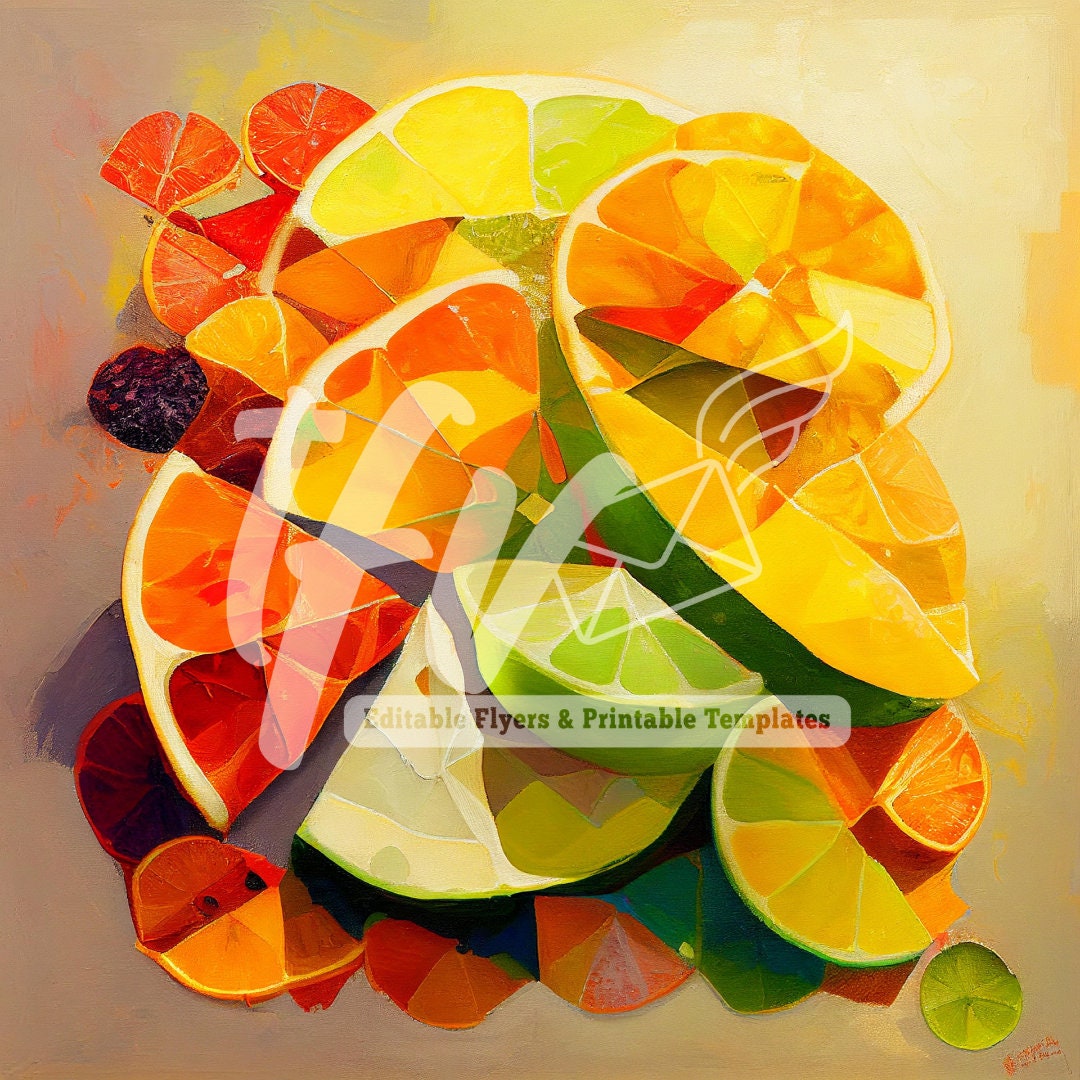 Fruit Watercolor Painting, Digital Print, Abstract Painting, Fruit Painting, Food Art Design, Fresh Produce, Instant Download, Printable Art