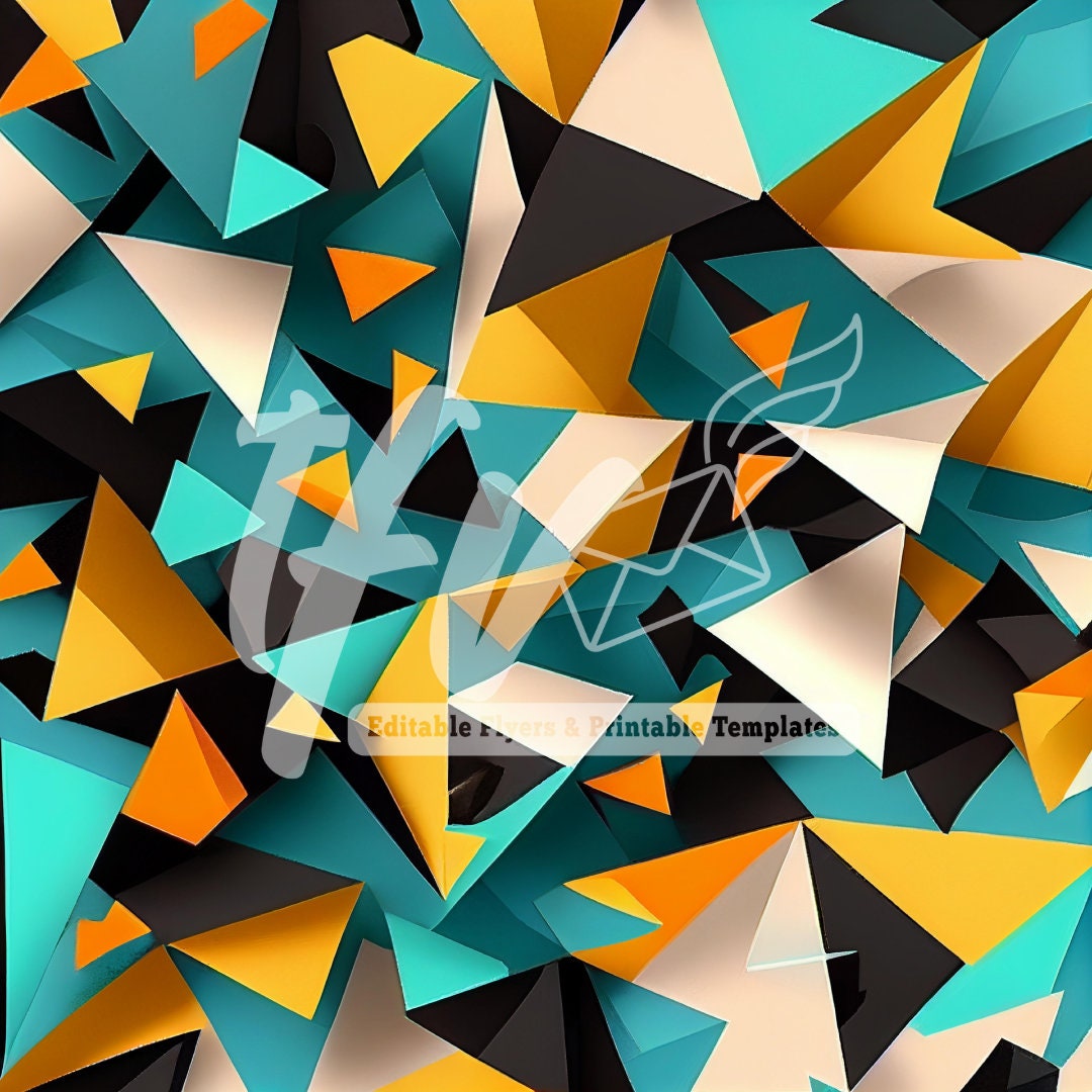 Abstract Geometric Triangles, Abstract Print Pattern, Abstract Background, Summer Color, Abstract Print Pattern, Instant Download, Printable