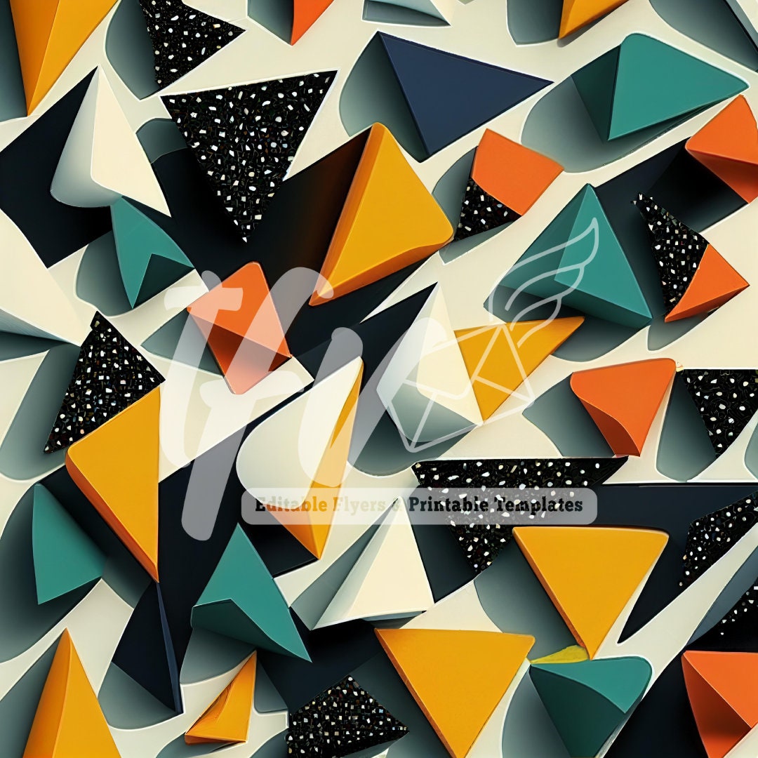 Abstract Geometric Triangle, Abstract Print Pattern, Abstract Background, Summer Color, Abstract Print Pattern, Instant Download, Printable