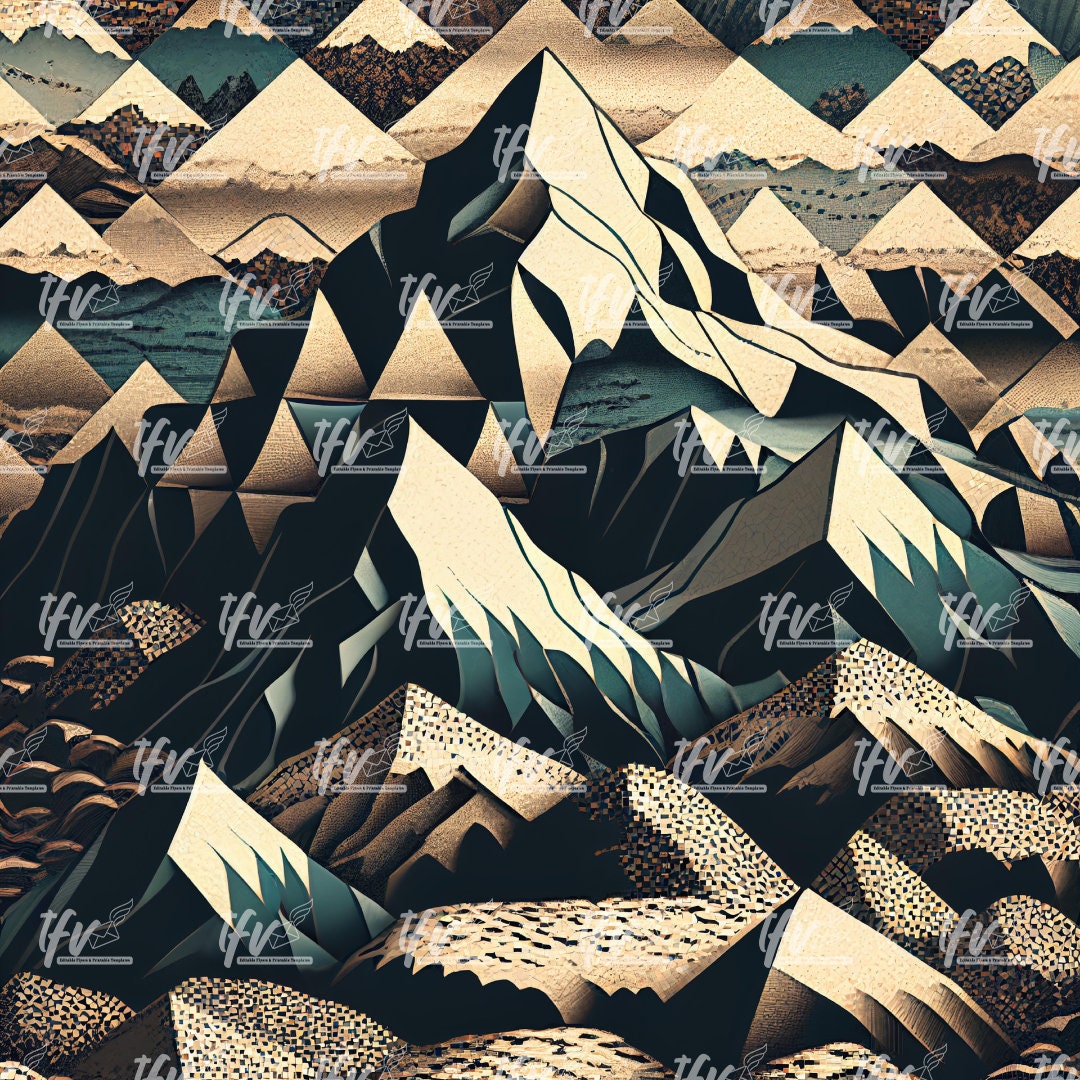 Montessori Art, Mountain Art, Montessori Mountains Background, Digital Art, Instant Download, Lodging, Art for Lodge, Geometric Art, Png