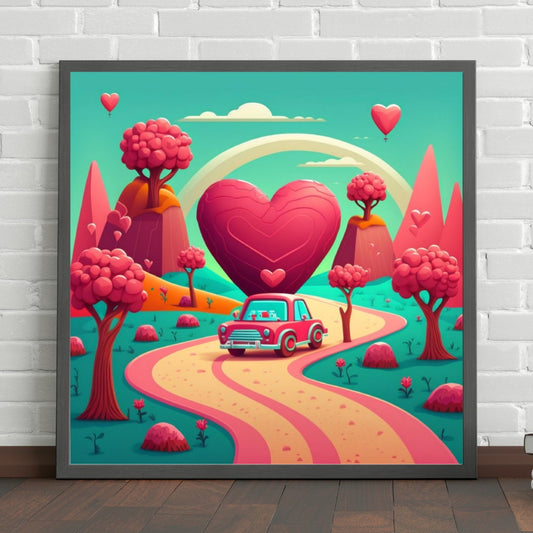 Cute Valentine's Day Car, Valentine's Day, Valentine Town, Digital Art, Love Art, Love Png, Sublimation, Love Day, Instant Download, Clipart