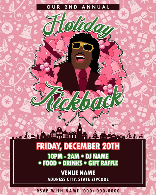Pinky Next Friday Christmas Kickback Invitation – Editable Template (Corjl Design)