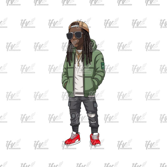 Cool Rapper, Hip Hop Png, African American Cartoon, Rap Artist, Png, Sublimation, Cut File, Illustration, Animation Png, Clipart, Cricut Art