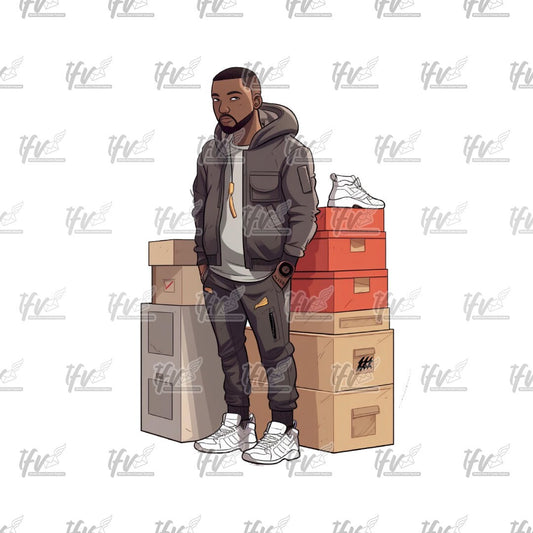 Hypebeast Png, Sneaker Lover Png, Black Cartoon, Sneakers, Png, Sublimation, Cut File, Illustration, Animation Png, Clipart, Digital Art