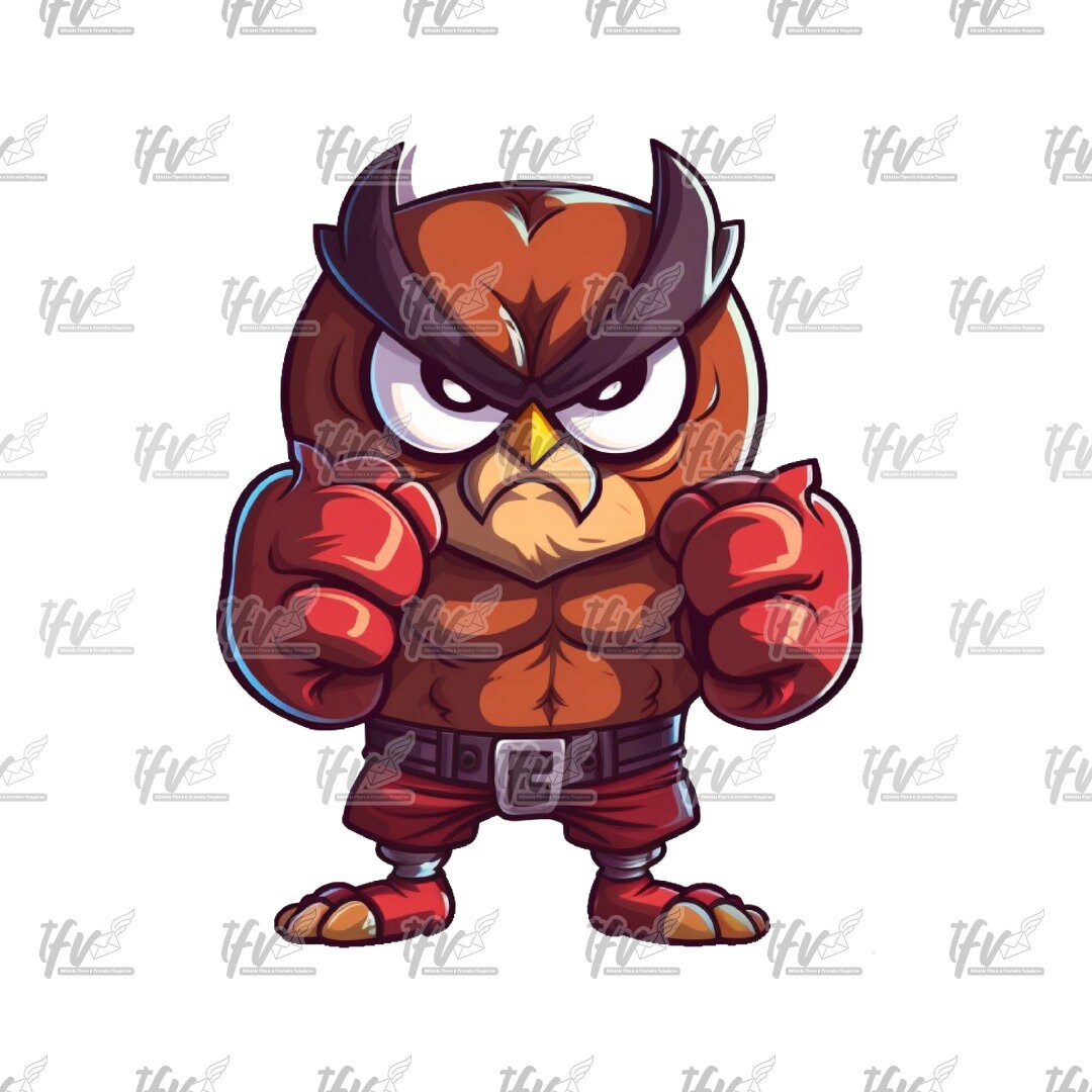 Night Owl Png, Boxing Png, Boxer Png, Boxer Clip Art, Boxing Owl, Cartoon Sublimation, Sublimation, Instant Download, Boxer Clip Art, PNG