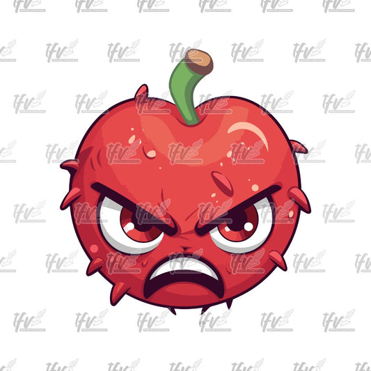 Angry Cherry Png, Cherry Clip Art, Cherry Sublimation, Sublimation Png, Instant Download, Cherry Illustration, Cherry Cartoon Character, Png