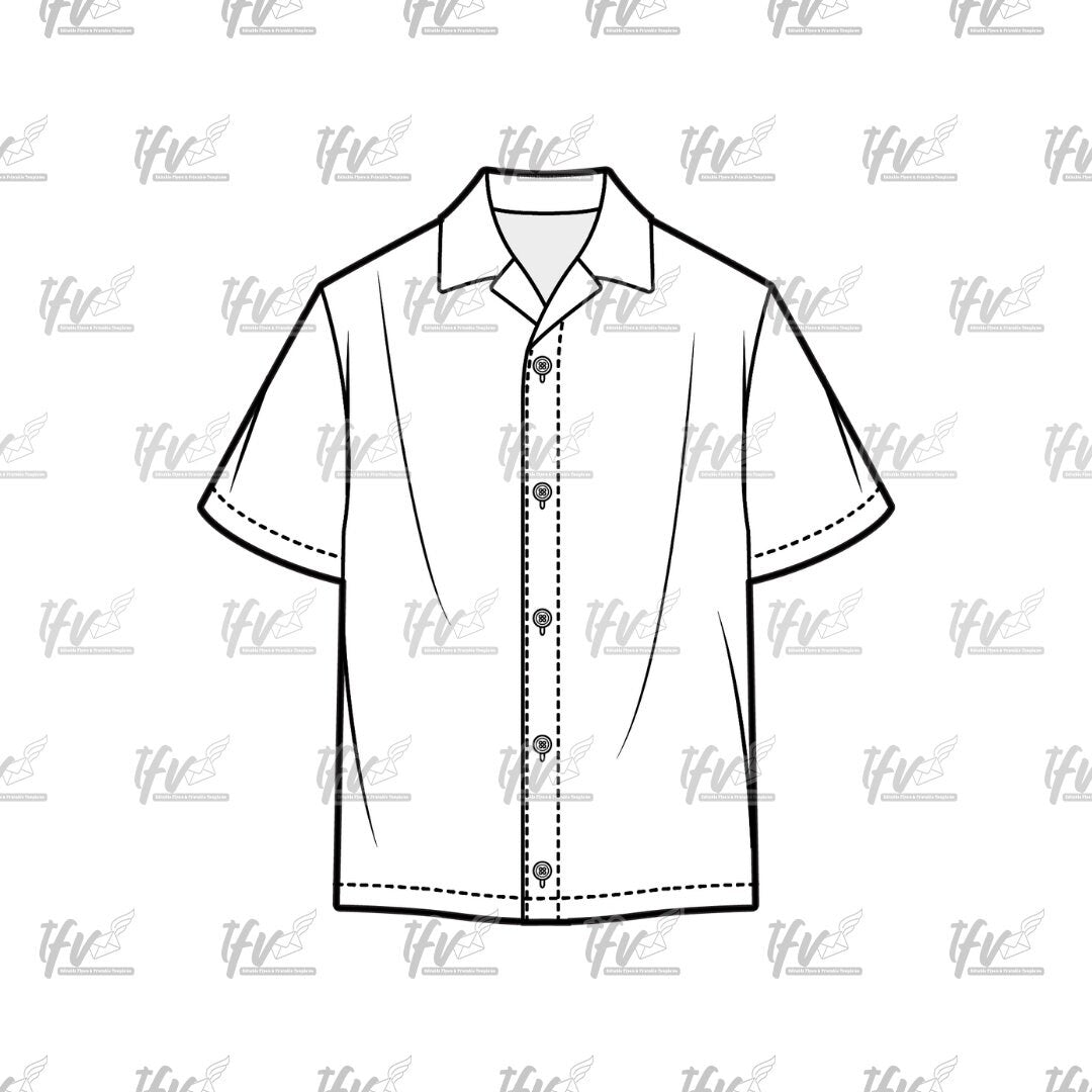 Apparel Mockup - Short Sleeve Button Up Shirt