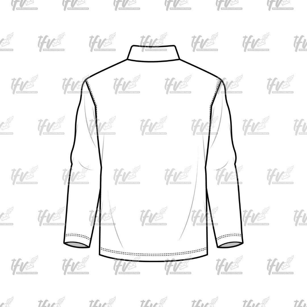 Back of Fleece, Athletic Mockup, Apparel Mockup, Vector Illustration, Technical Drawing, Tech Pack, Procreate Files, Digital Fashion Mockup