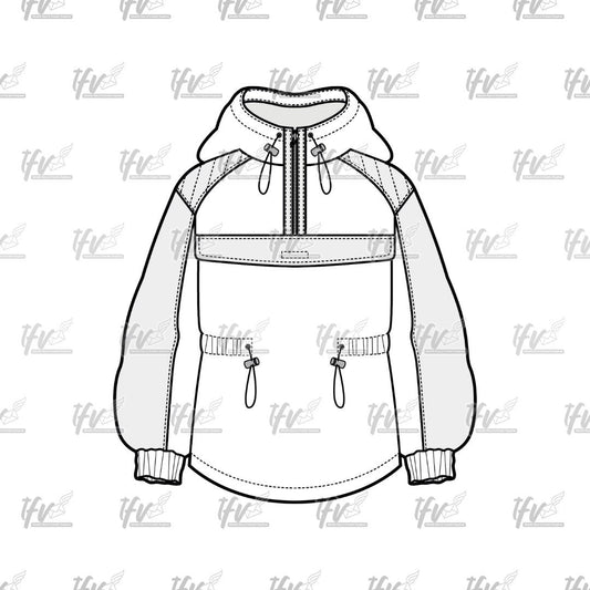 Pullover Hoodie Mocup, Streetwear Mockup, Apparel Mockup, Vector Illustration, CAD Drawing, Tech Pack, Procreate Files, Fashion Template