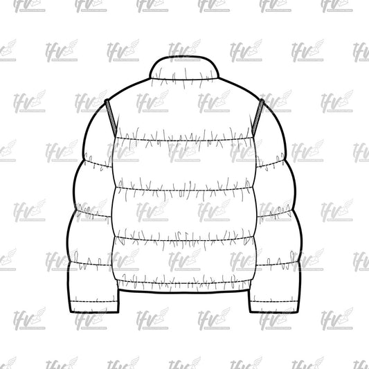 Puffer Back Mockup, Puffer Mockup, Apparel Mockup, Vector Illustration, Technical Drawing, Tech Pack, Procreate Files, Digital Fashion Mock