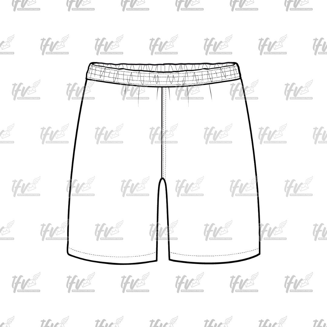 Back of Shorts Mockup, Shorts Mockup, Apparel Mockup, Vector Illustration, Technical Drawing, Tech Pack, Procreate Files, Fashion Mockup SVG