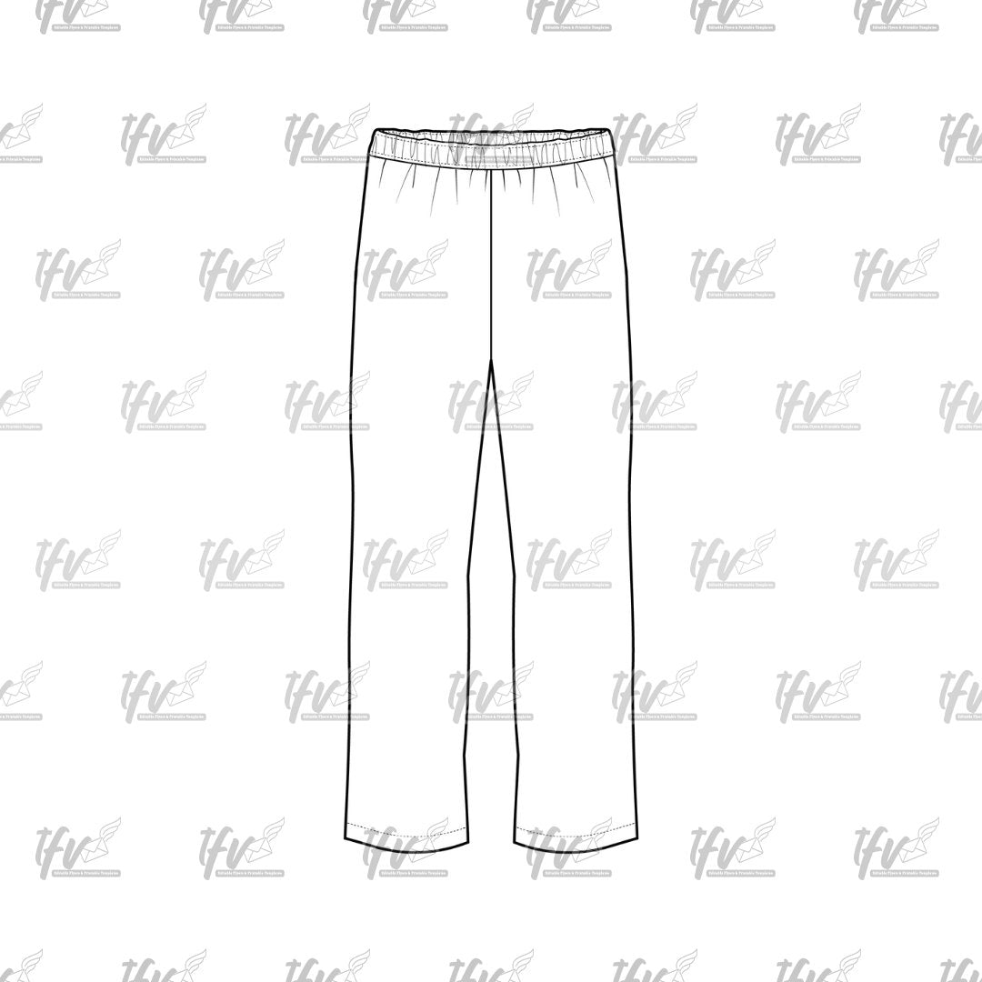 Back Loose Track Pants Mockup, Apparel Mockup, Vector Illustration, Technical Drawing, Tech Pack, Procreate Files, Digital Fashion Mockup