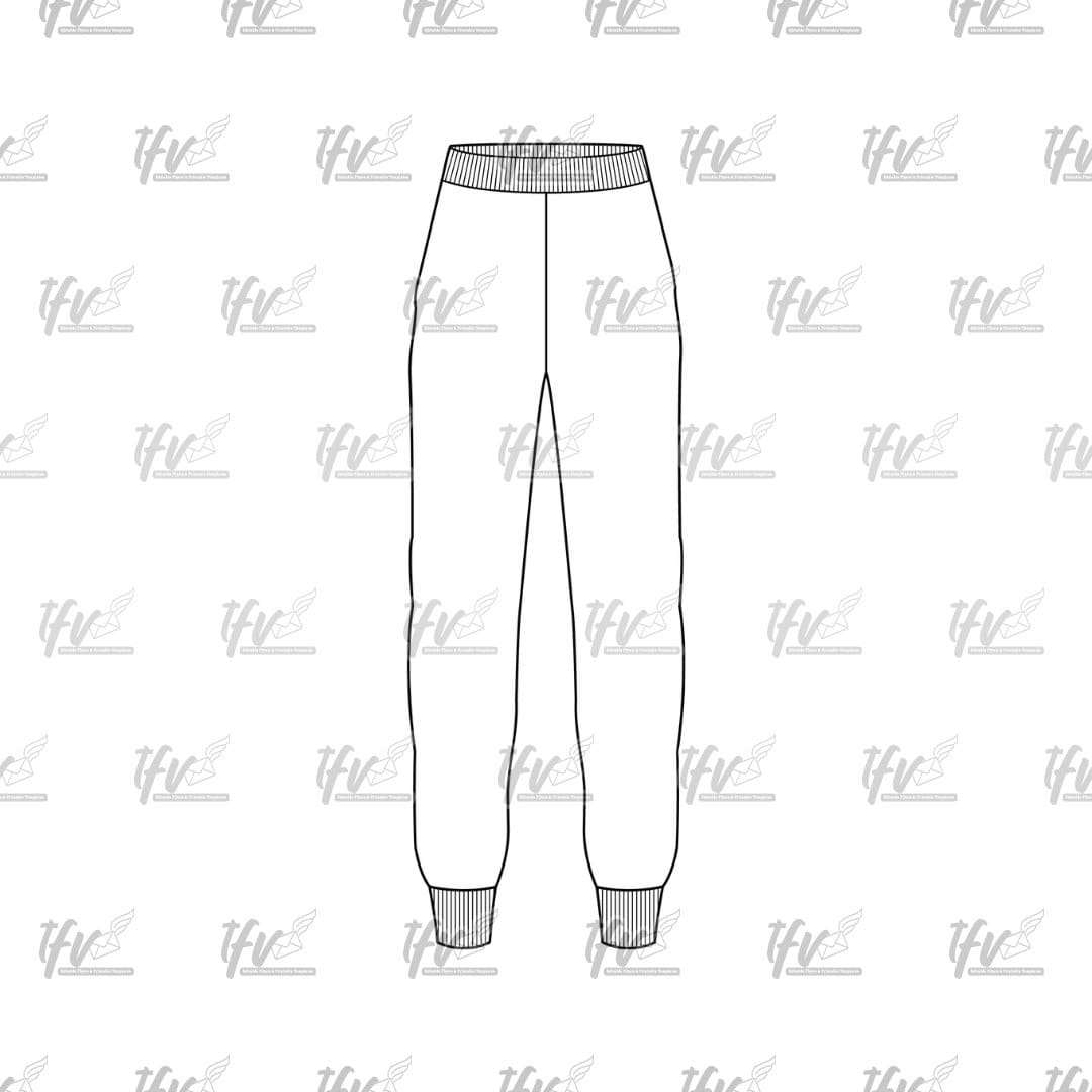 Straight Joggers Back Mockup, Apparel Mockup, Vector Illustration, Technical Drawing, Tech Pack, Procreate Files, Digital Fashion Mockup