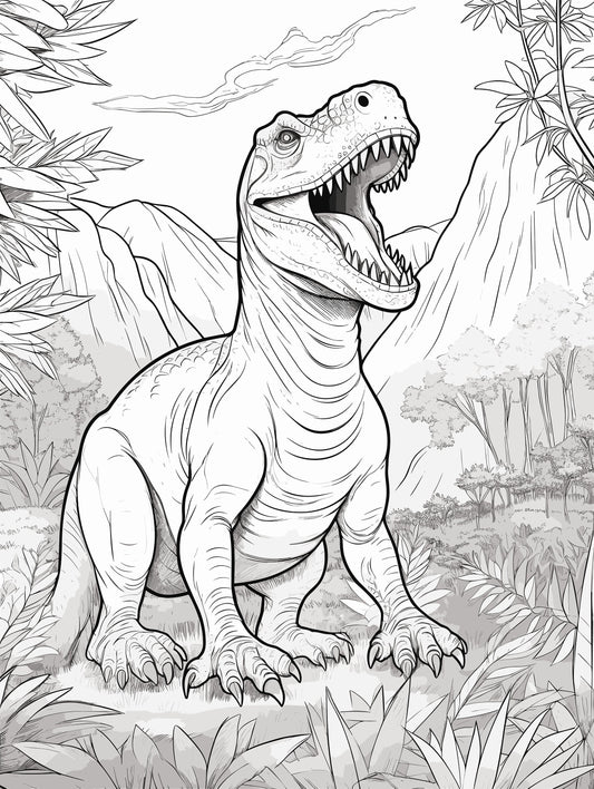 Kid Coloring Sheet, Animal Coloring Sheet, Coloring Page, Dinosaur Coloring Page, Art Skills, Worksheet, ProCreate Art File, Kids Coloring