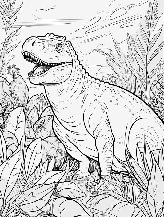 Kid Coloring Sheet, Animal Coloring Sheet, Coloring Page, Dinosaur Coloring Page, Art Skills, Worksheet, ProCreate Art File, Kids Coloring 2