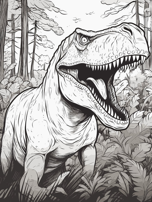 Kid Coloring Sheet, Animal Coloring Sheet, Coloring Page, Dinosaur Coloring Page, Art Skills, Worksheet, ProCreate Art File, Kids Coloring 3