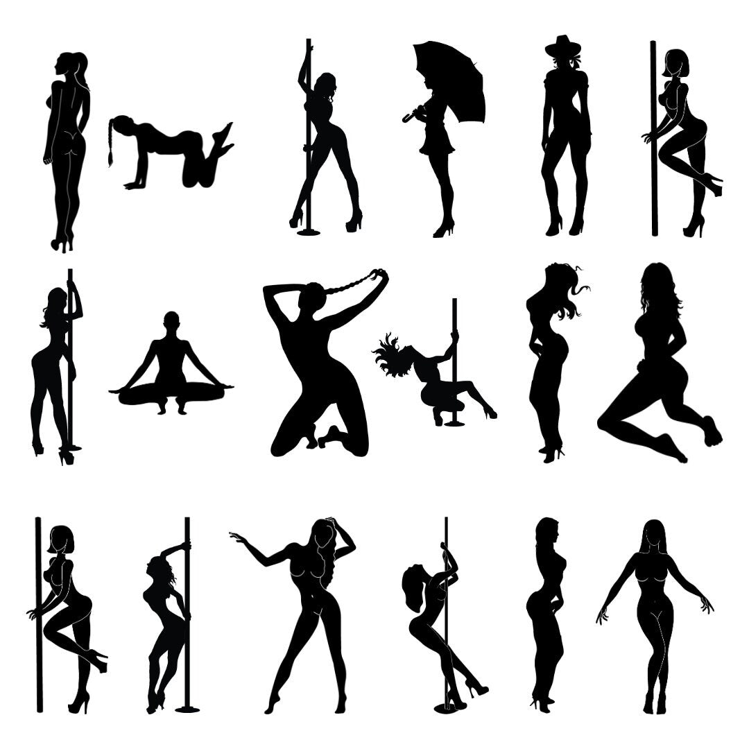 Stripper Silhouette, Dancer Clip Art, Twerking Clip Art, Twerk Emote Illustration