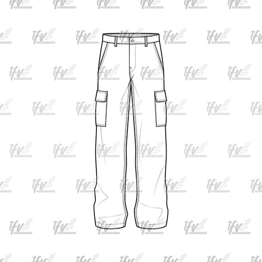 Work Pants, Cargo Pants Mockup, Apparel Mockup, Vector Illustration, Technical Drawing, Tech Pack, Procreate Files, Digital Fashion Mockup