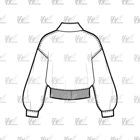 Ladies Designer Jacket Back Mockup, Apparel Mockup, Vector Illustration, Technical Drawing, Tech Pack, Procreate Files, Digital Fashion Art