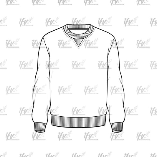 Designer Sweater, Streetwear Mockup, Apparel Mockup, Vector Illustration, Technical Drawing, Tech Pack, Procreate Files, Digital Fashion Art