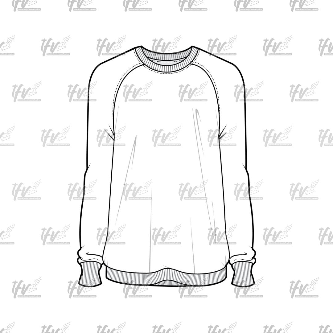 Loose Long Sleeve, Ladies Mockup, Apparel Mockup, Vector Illustration, Technical Drawing, Tech Pack, Procreate Files, Digital Fashion Mockup