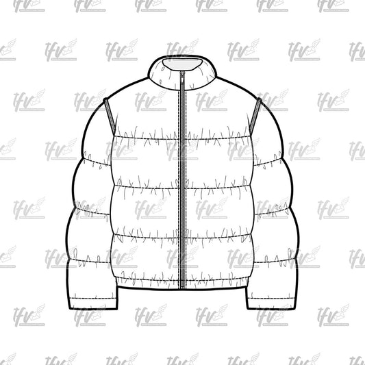 Puffer Jacket, Puffer Mockup, Apparel Mockup, Vector Illustration, Technical Drawing, Tech Pack, Procreate Files, Digital Fashion Mockup