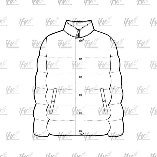 Bubble Jacket, Jacket Mockup, Apparel Mockup, Vector Illustration, Technical Drawing, Tech Pack, Procreate Files, Digital Fashion Mockup