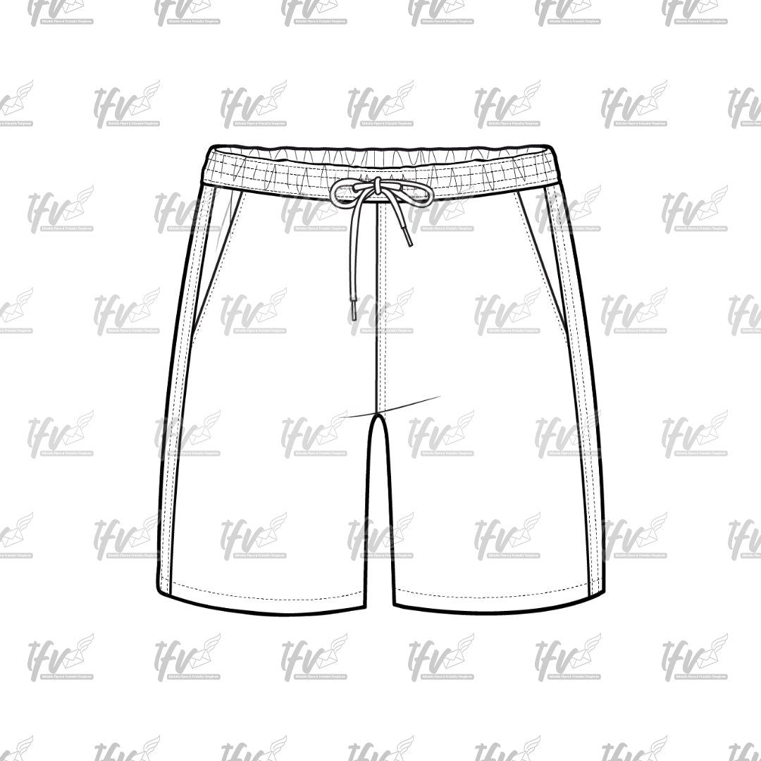 Summer Shorts Mockup, Shorts Mockup, Apparel Mockup, Vector Illustration, Technical Drawing, Tech Pack, Procreate Files, Fashion Mockup, Diy