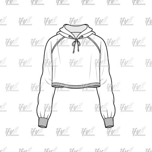 Womens Hoodie Mockup, Athletic Mockup, Apparel Mockup, Vector Illustration, Technical Drawing, Tech Pack, Procreate Files, Fashion Mockup