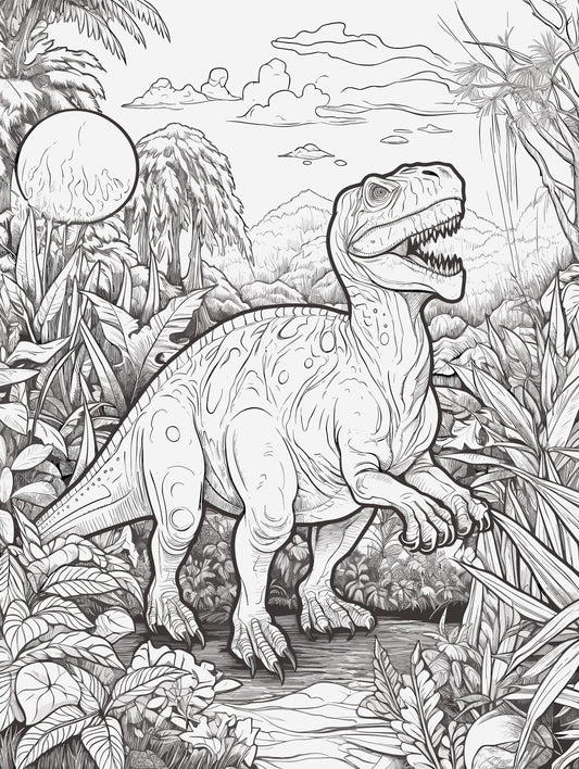 Kid Coloring Sheet, Animal Coloring Sheet, Coloring Page, Dinosaur Coloring Page, Art Skills, Worksheet, ProCreate Art File, Kids Coloring 4