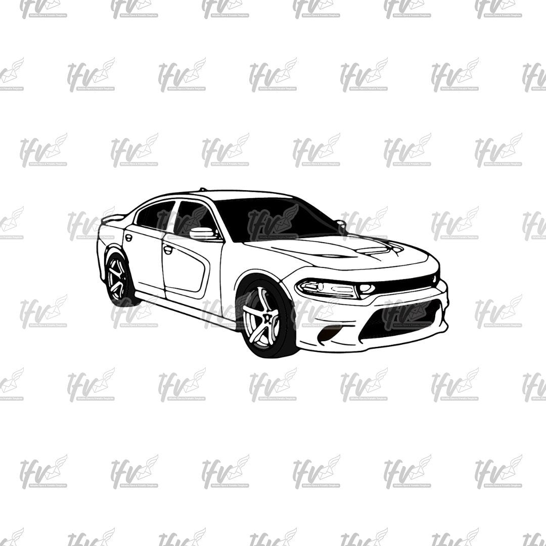 Charger, Technical Drawing, Car Png, Dodge Car Svg, Dodge Svg, Car Decal, Dodge Car Decal, Printable Cars, Car Illustration, Hellcat