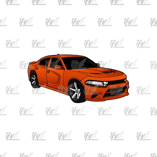 Orange Charger Technical Drawing, Car Png, Dodge Car Svg, Dodge Svg, Car Decal, Charger Decal, Printable Cars, Car Illustration, Hellcat