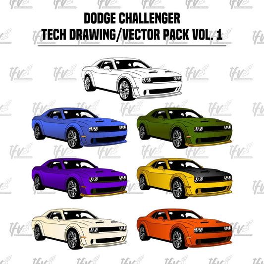 Dodge Challenger Clip Art Bundle